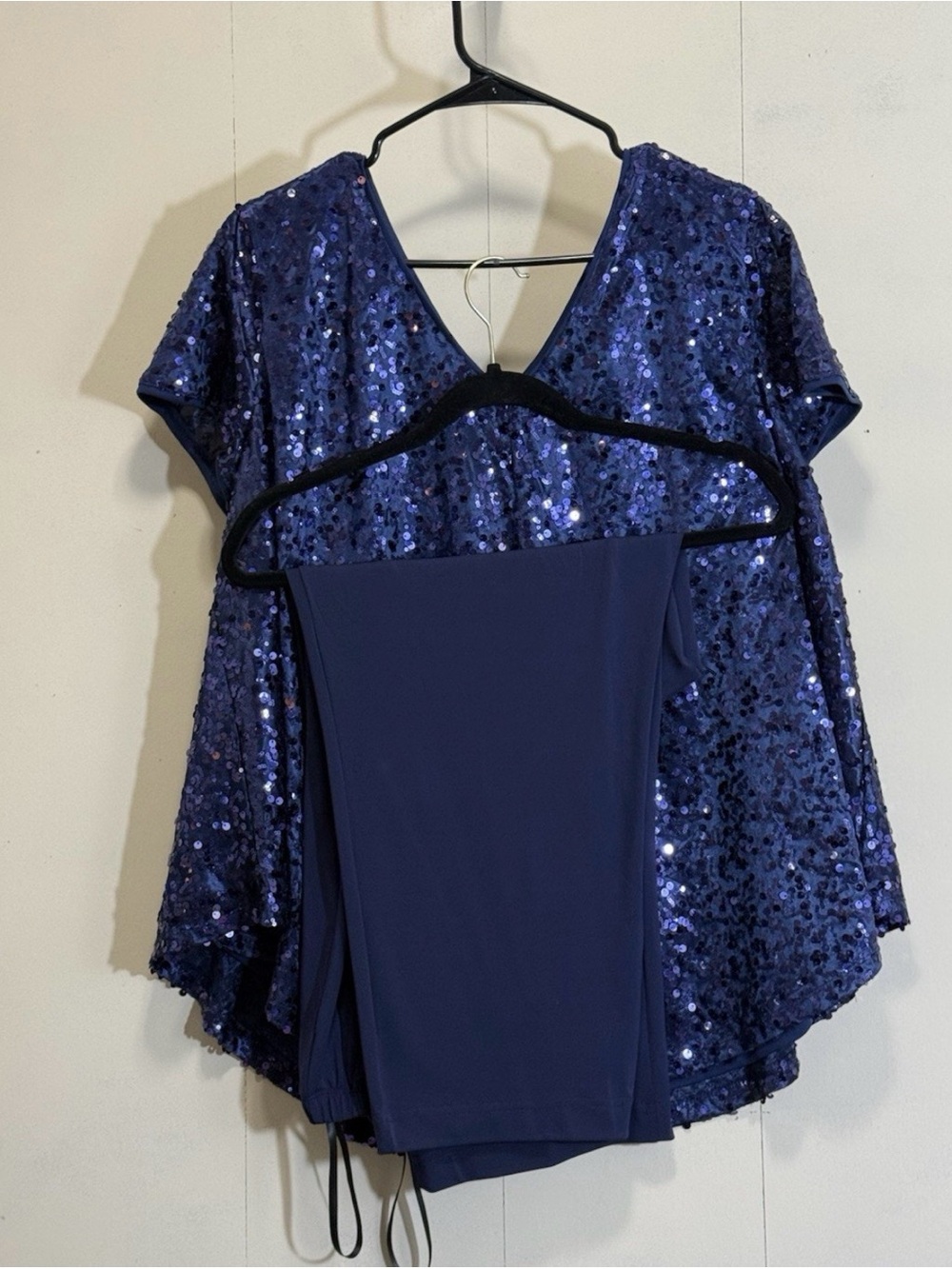 Roaman’s Semi Formal Navy Blue Sequin Outfit Women’s Sz 14W Top & Pants